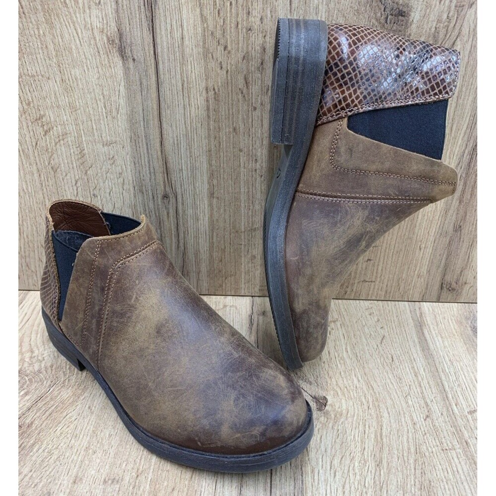 Clarks Demi 2 Beat Ankle Boots Women's 6.5 M Dark Tan Brown Slip On 13713